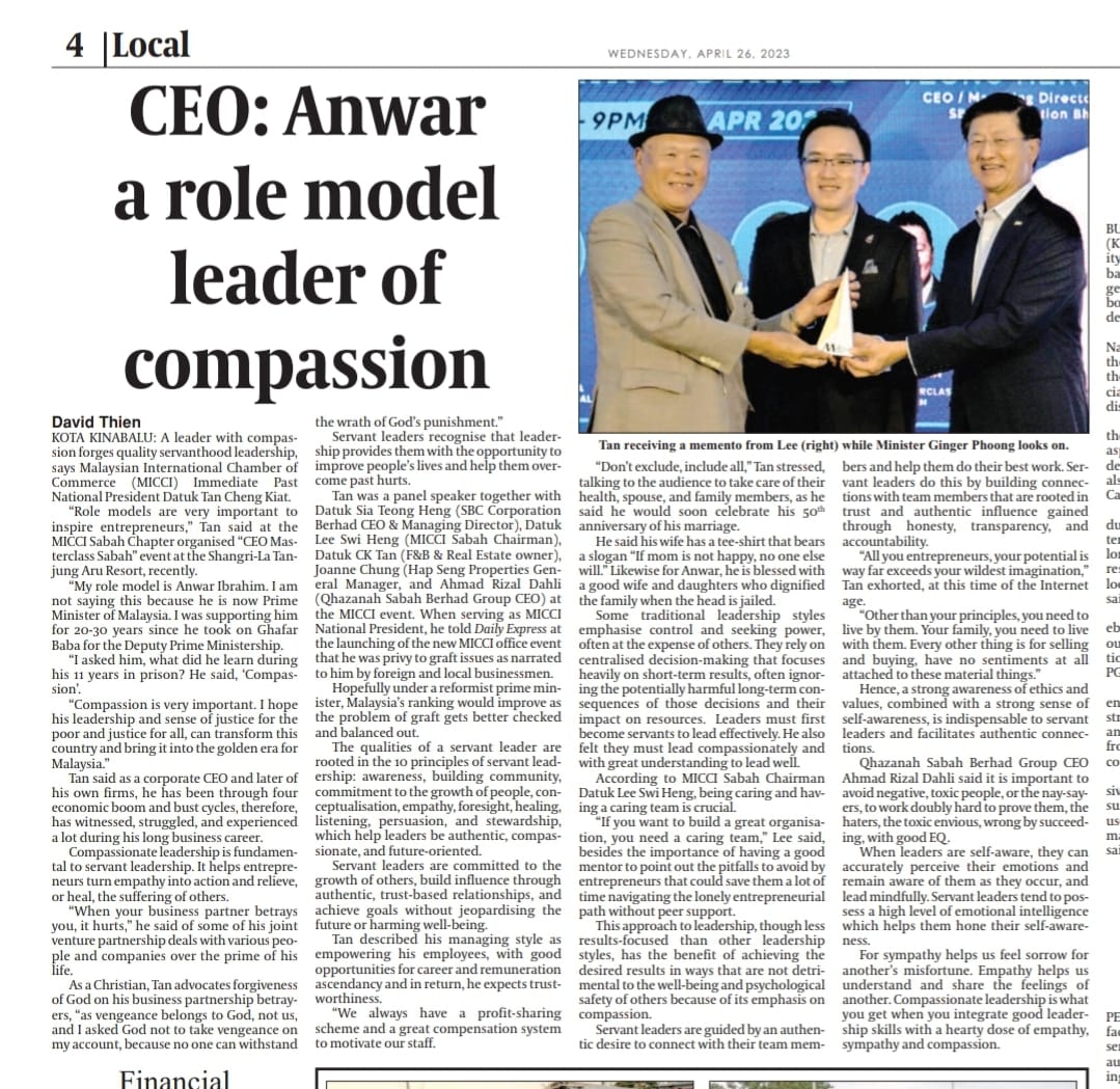 CEO Anwar A Role Model Leader Of Compassion