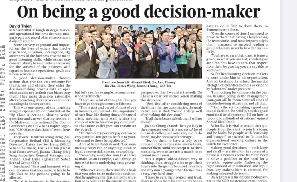 On Being A Good Decision-Maker